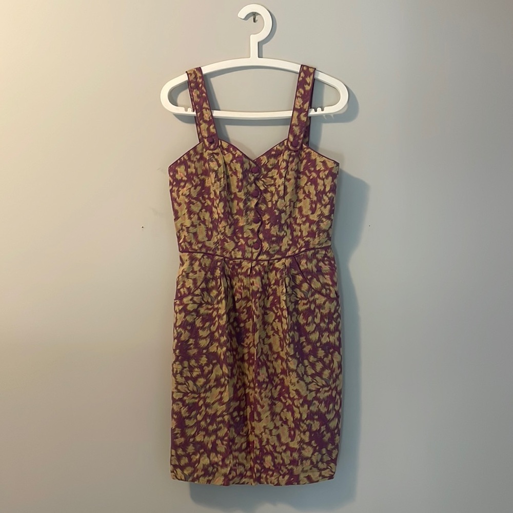Darling, animal print purple/light green, Linen blend Size M
